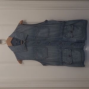 Chaps Denim Jean Button Down Vest.